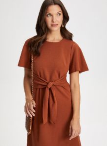 Flutter Sleeve Tie Waist Dress sold by Laura
