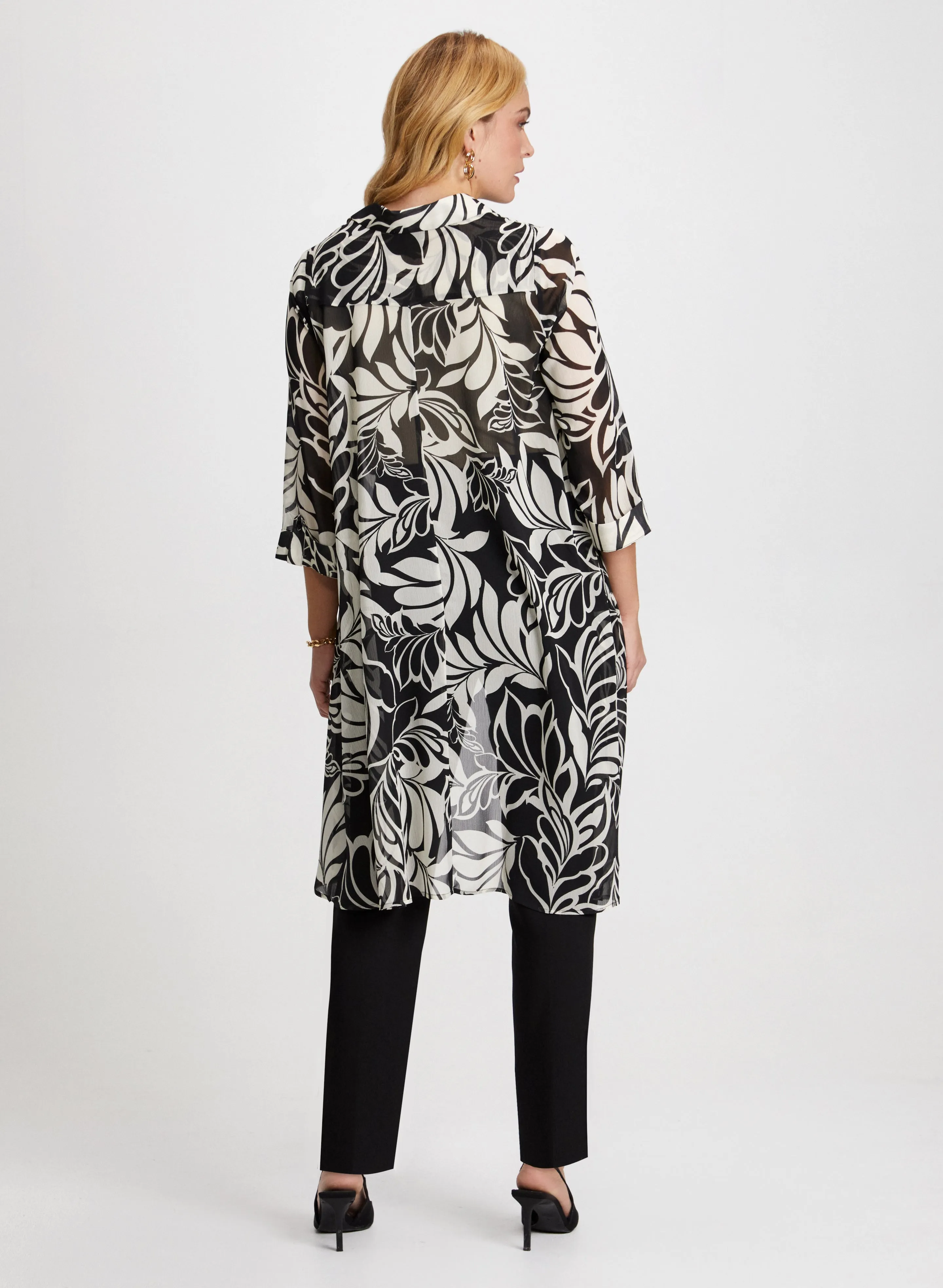 Asymmetric Leaf Print Tunic Blouse sold by Laura product image thumbnail 4