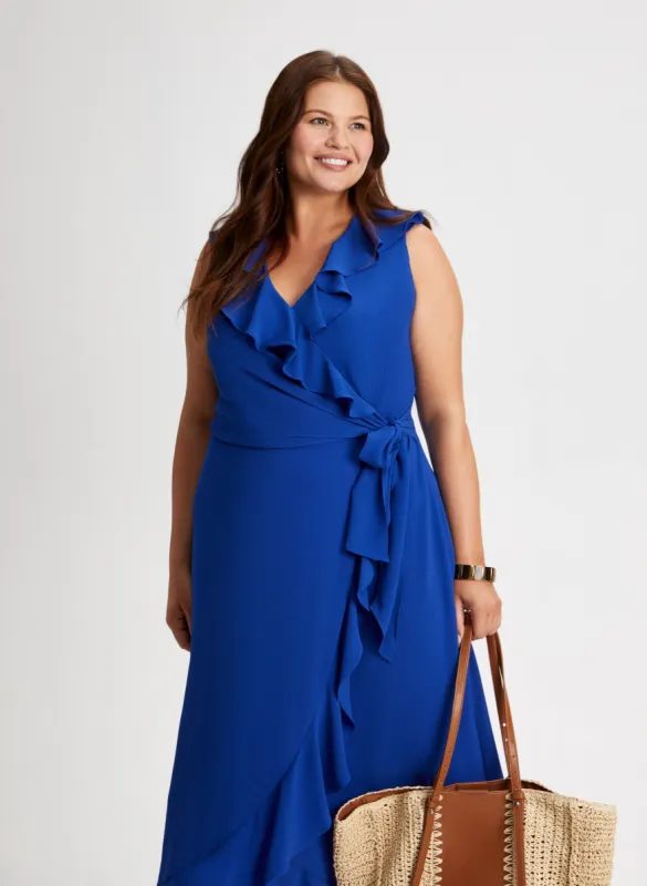 Wrap Style Ruffle Dress sold by Laura