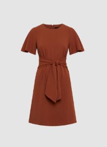 Flutter Sleeve Tie Waist Dress sold by Laura