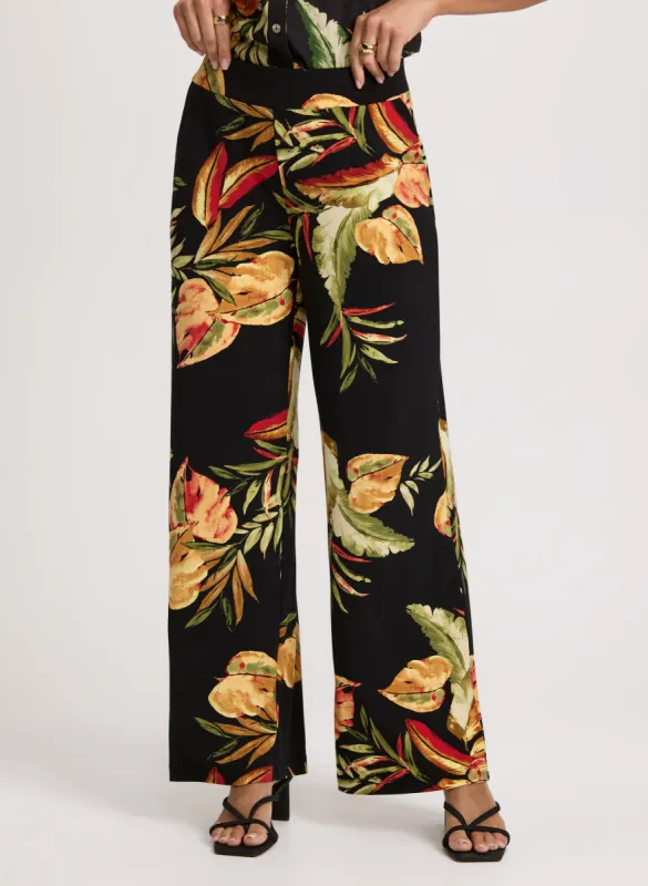 Tropical Pull-On Wide Leg Pants sold by Laura