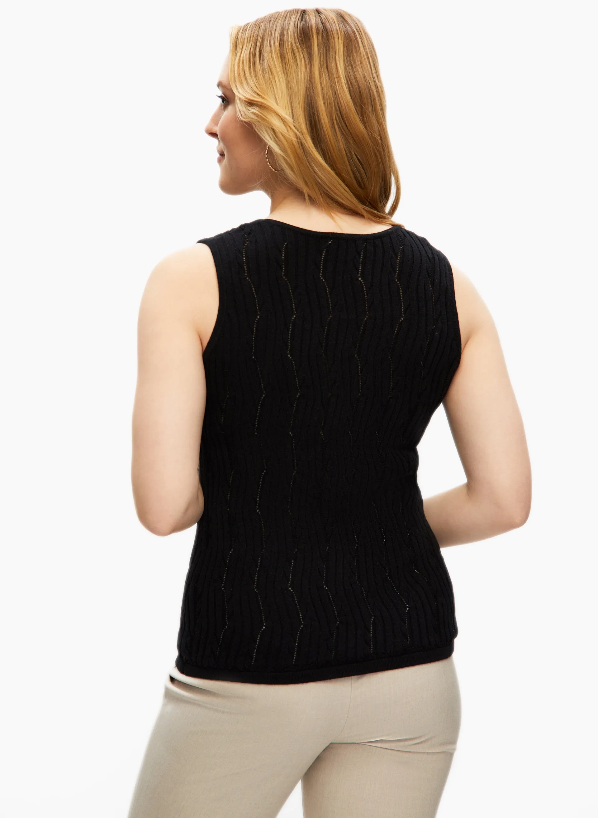 Sleeveless Pointelle Stitch Top sold by Laura product image thumbnail 4