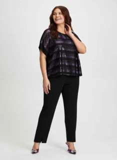 Striped Metallic Top & City Fit Pants sold by Laura