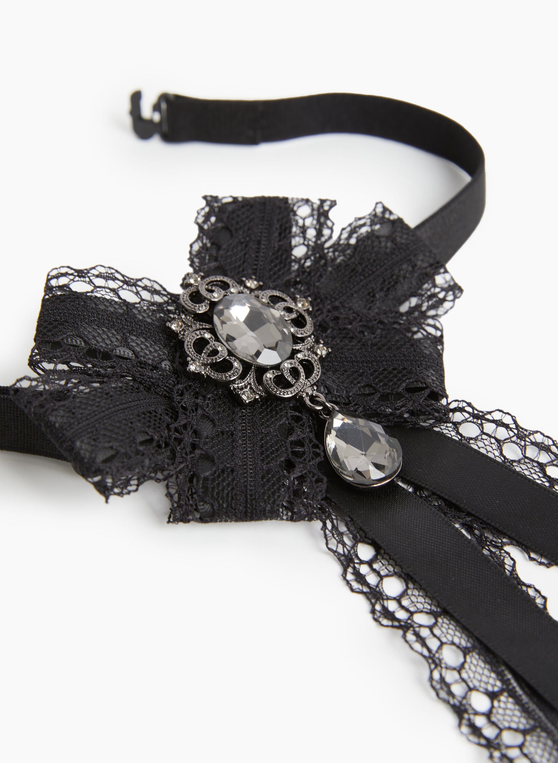 Lace & Ribbon Bow Necklace sold by Laura product image thumbnail 2