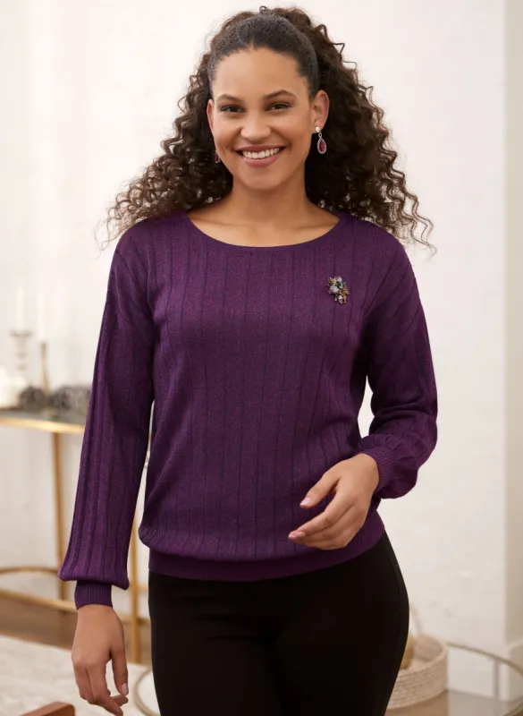 Glitter Rib Knit Sweater sold by Laura