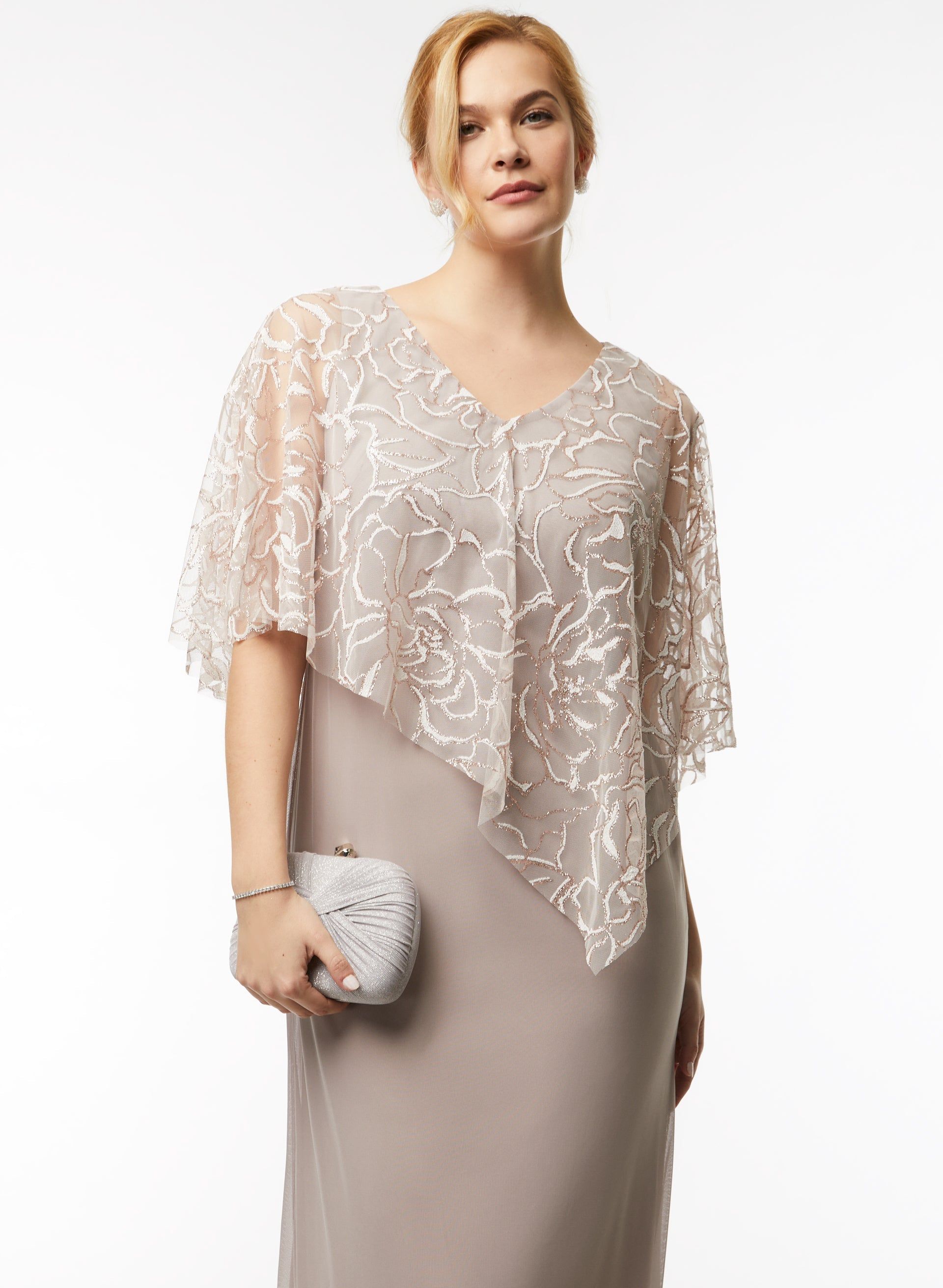 Floral Detail Asymmetric Poncho Dress sold by Laura product image thumbnail 3