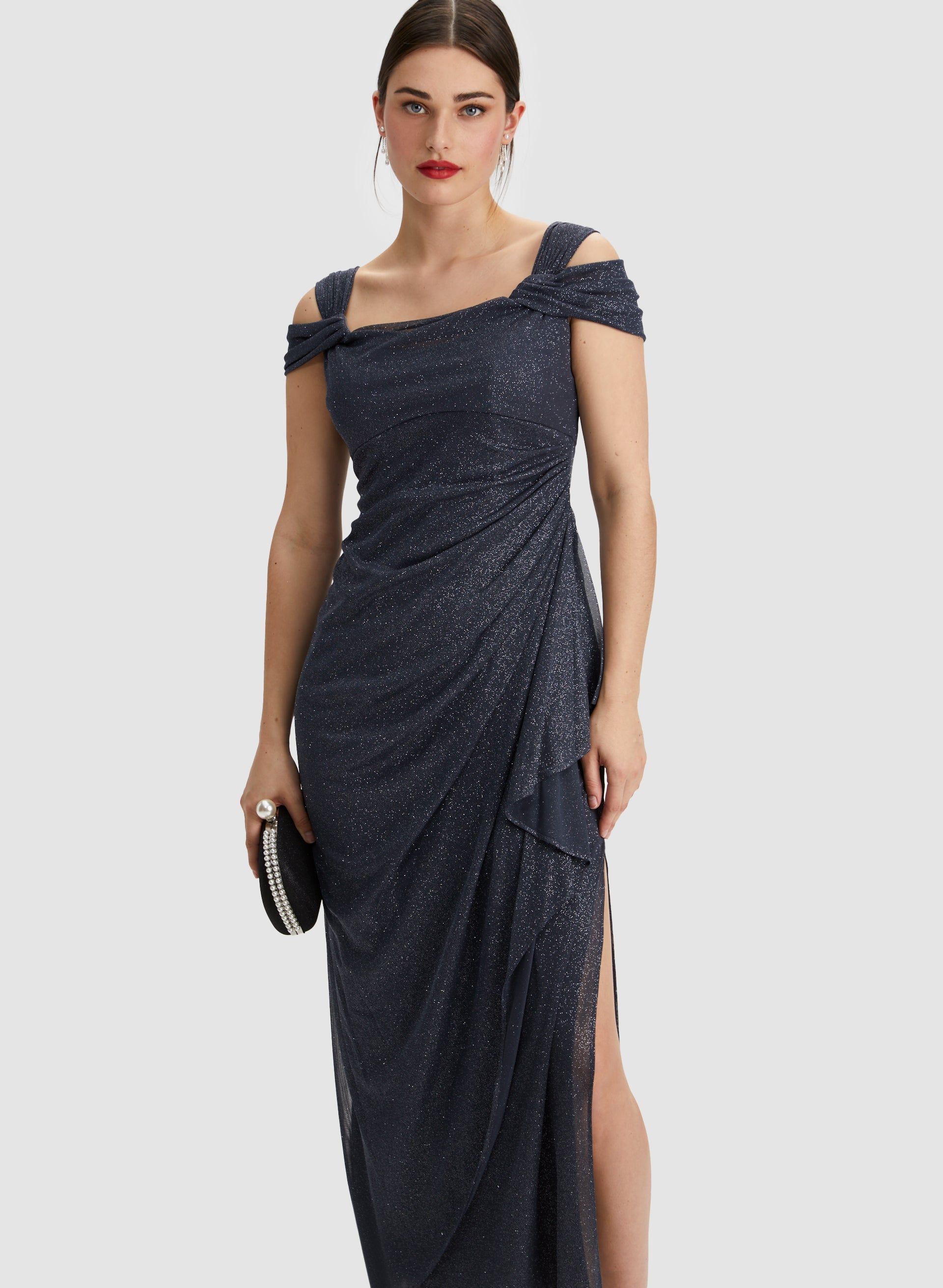 Bardot Neck Glitter Dress sold by Laura product image thumbnail 5