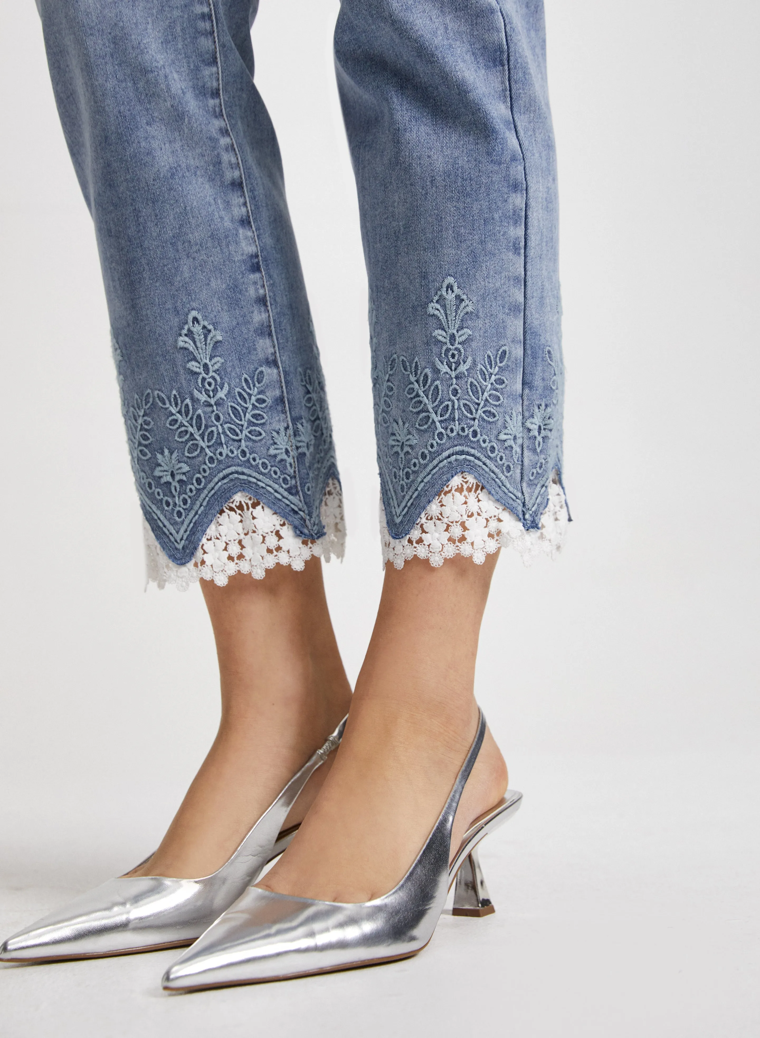 Lace Hem Ankle Leg Jeans sold by Laura product image thumbnail 4