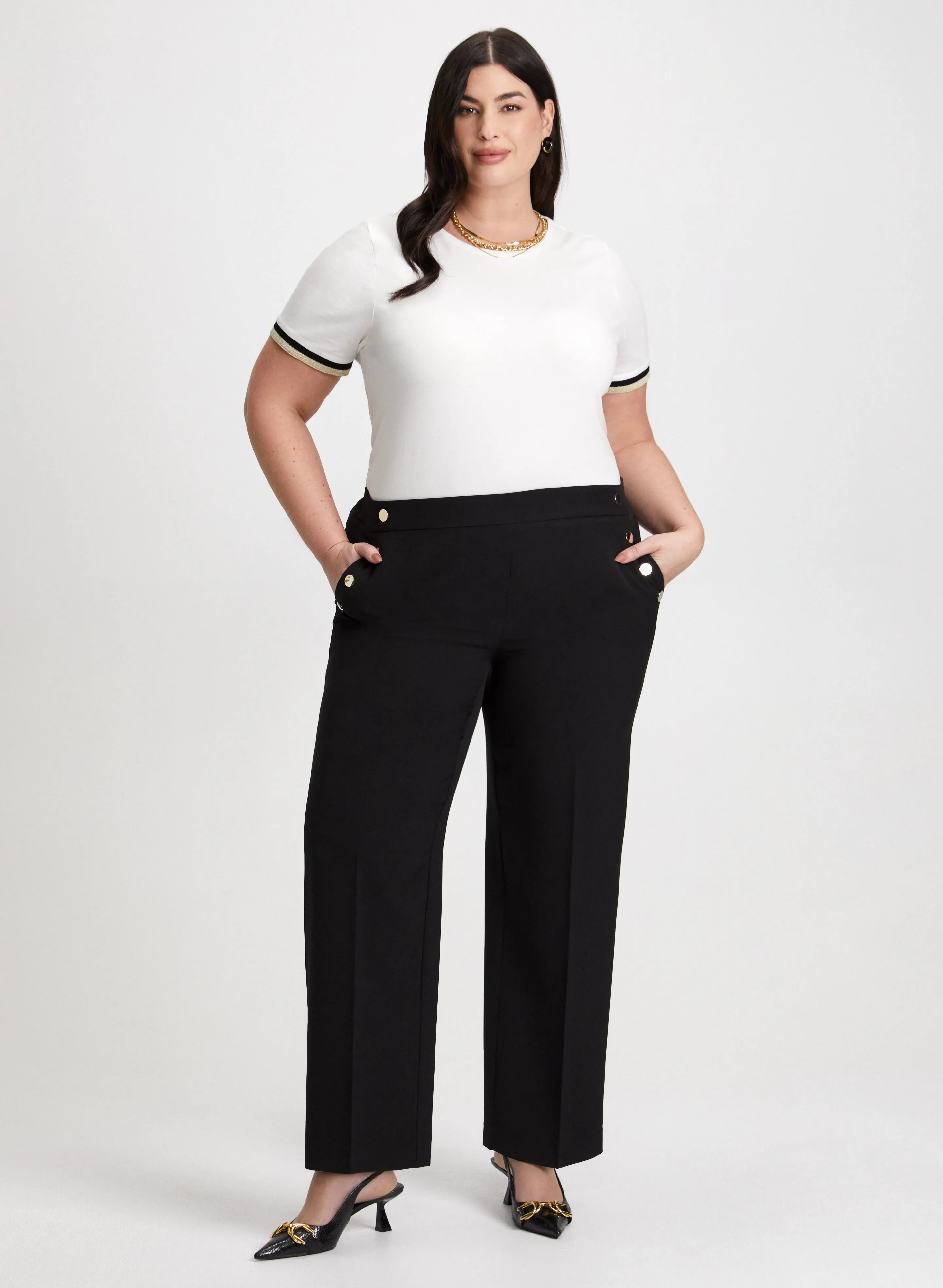 Metallic Detail Tee & Wide Leg Pants sold by Laura