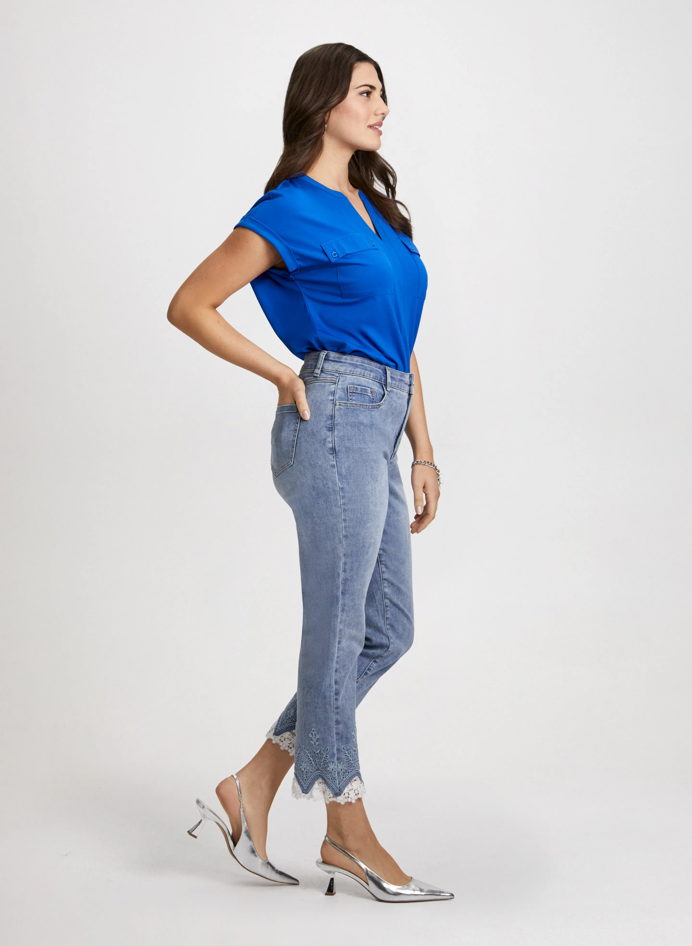 Lace Hem Ankle Leg Jeans sold by Laura product image thumbnail 5