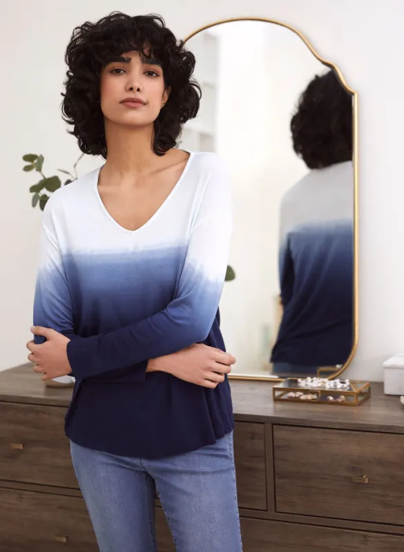 Ombré Long Sleeve Tee sold by Laura