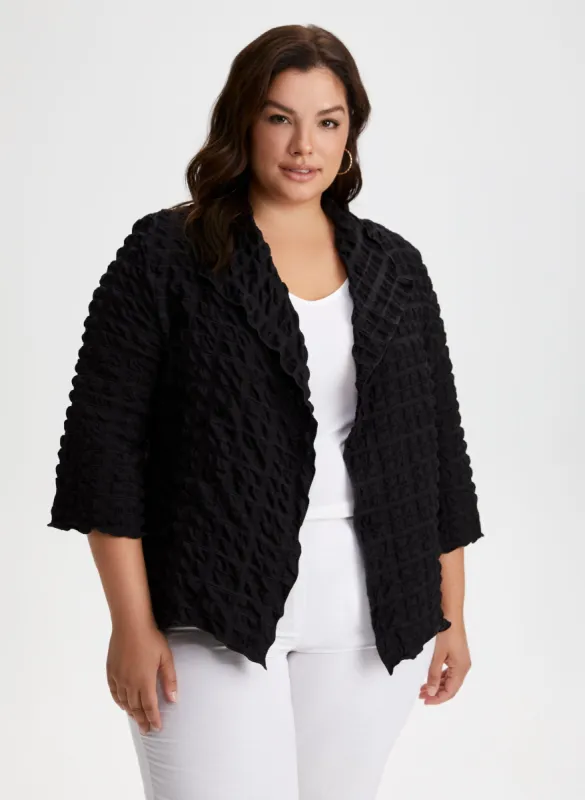 Textured Open Front Jacket sold by Laura