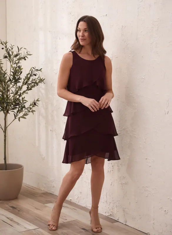 Tiered Ruffle Chiffon Dress sold by Laura