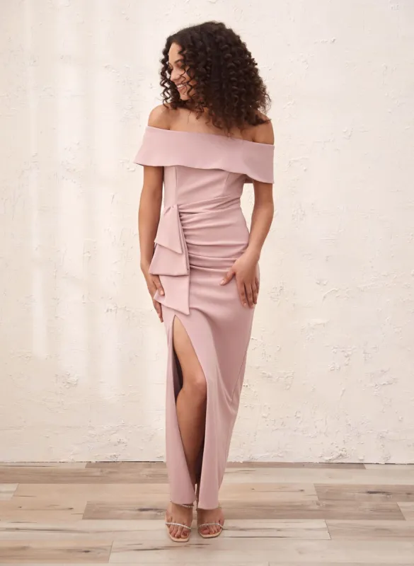 Draped Off-the-Shoulder Dress sold by Laura