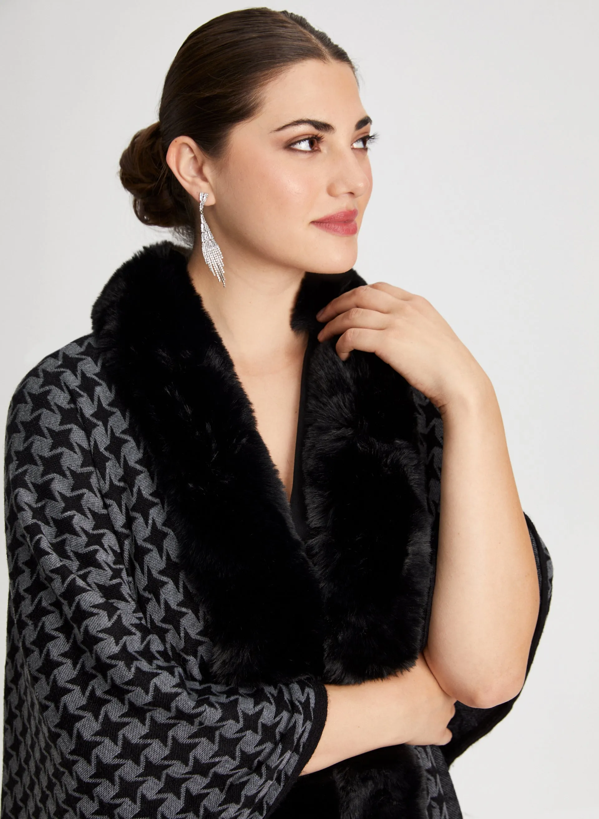 Faux-Fur Trim & Pompom Wrap sold by Laura product image thumbnail 2