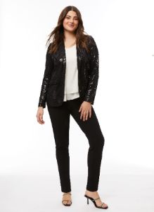 Notched Collar Sequin Jacket sold by Laura