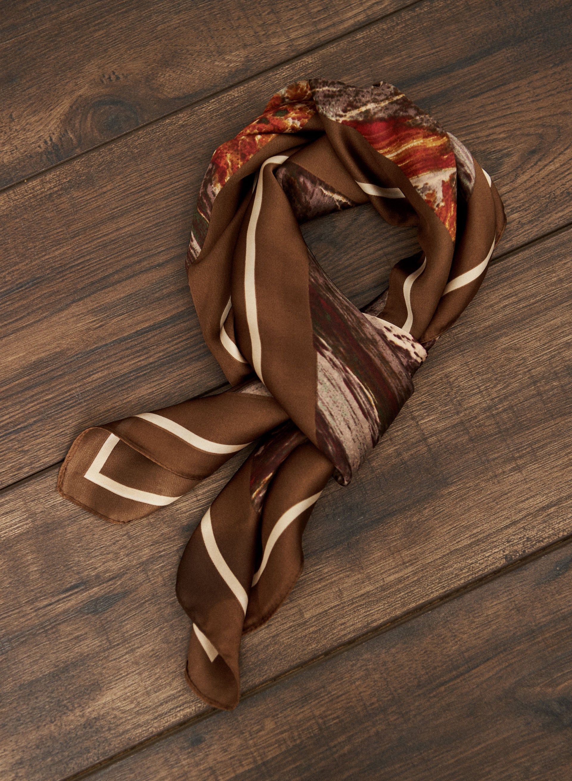 Marbled Print Square Scarf sold by Laura