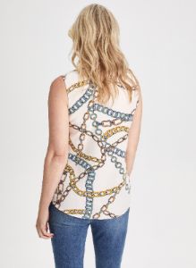 Chain Print Sleeveless Blouse sold by Laura