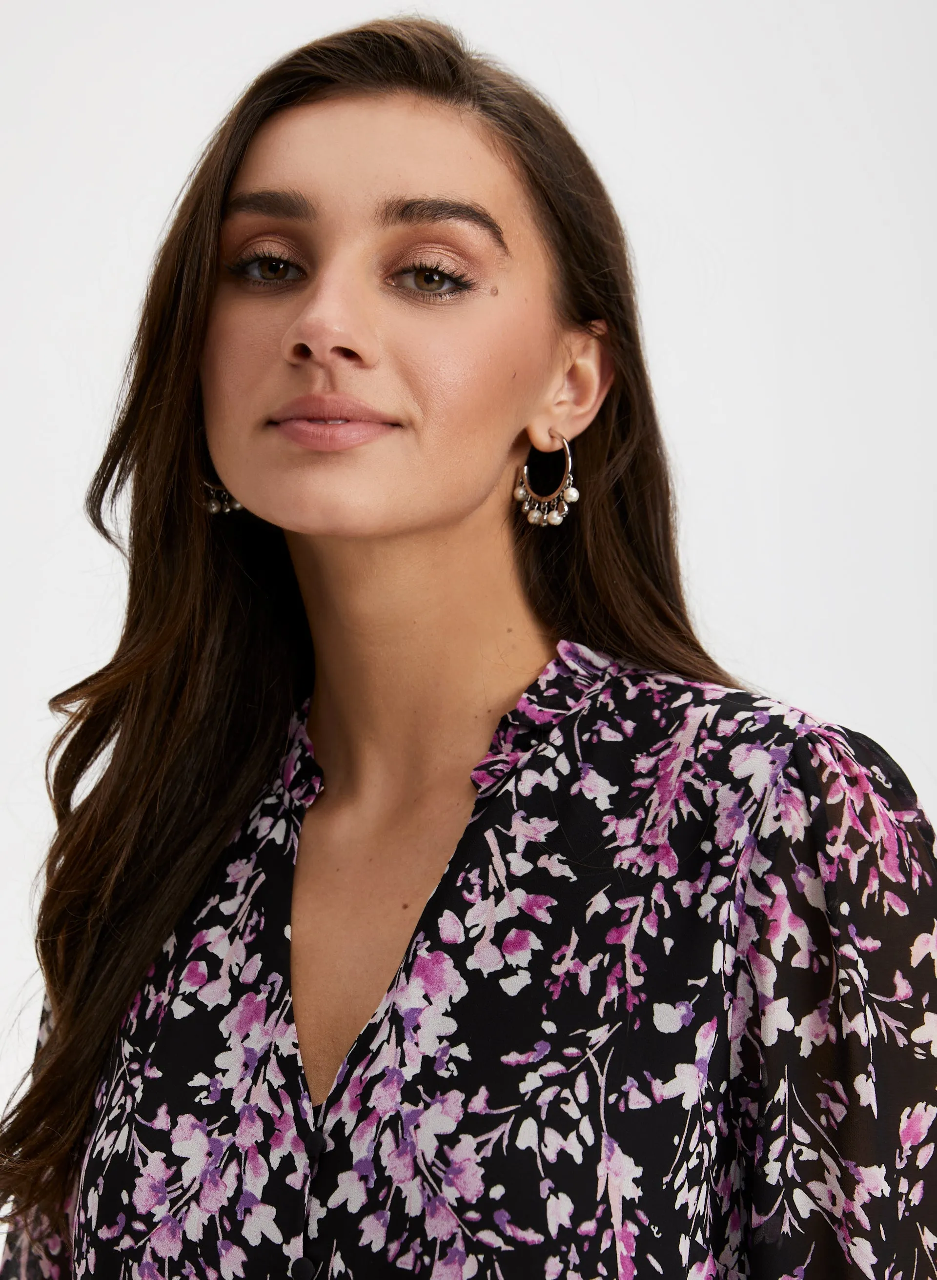 Floral Print Split Neck Blouse sold by Laura product image thumbnail 3