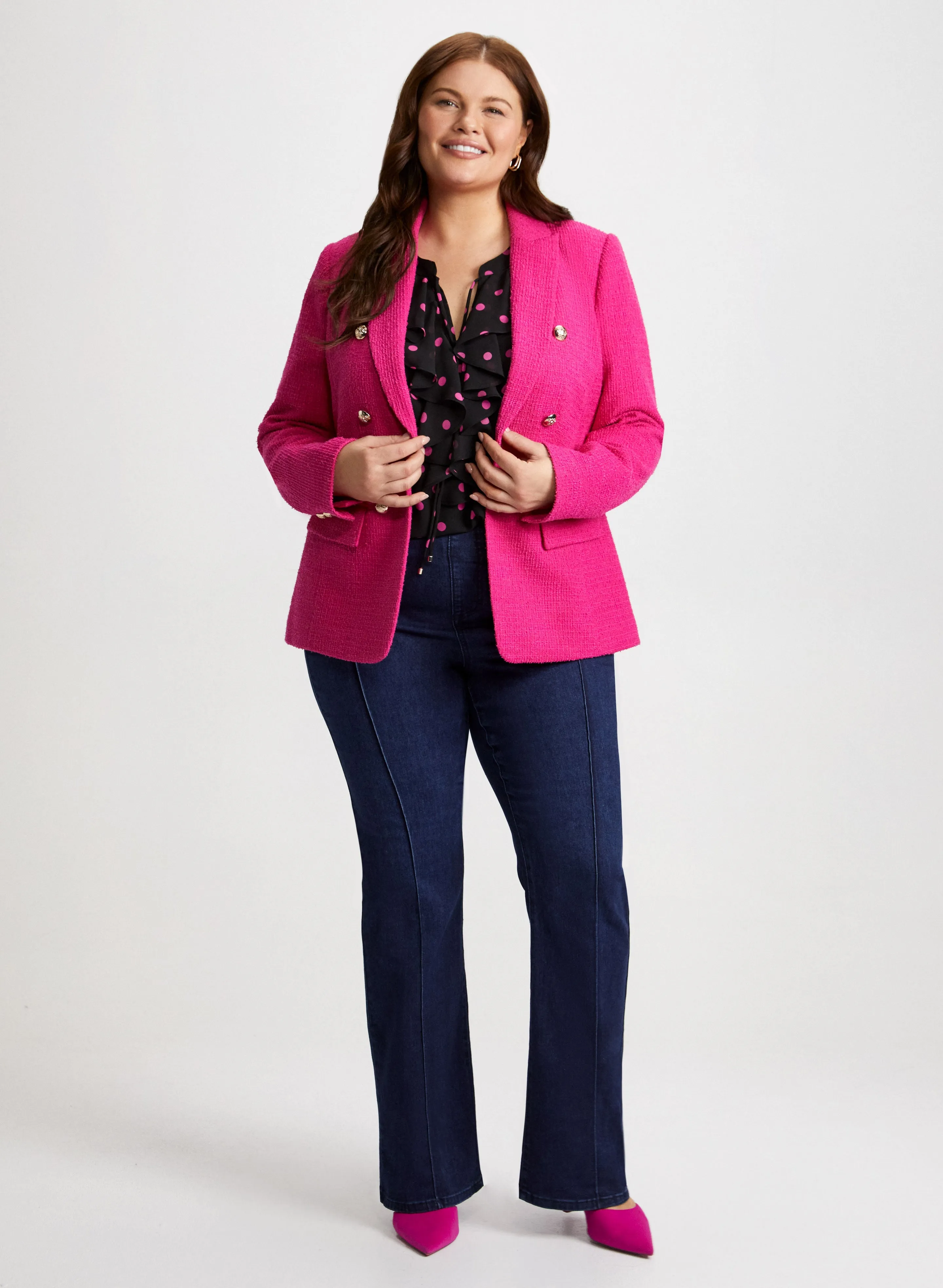 Button Detail Blazer & Polka Dot Top sold by Laura