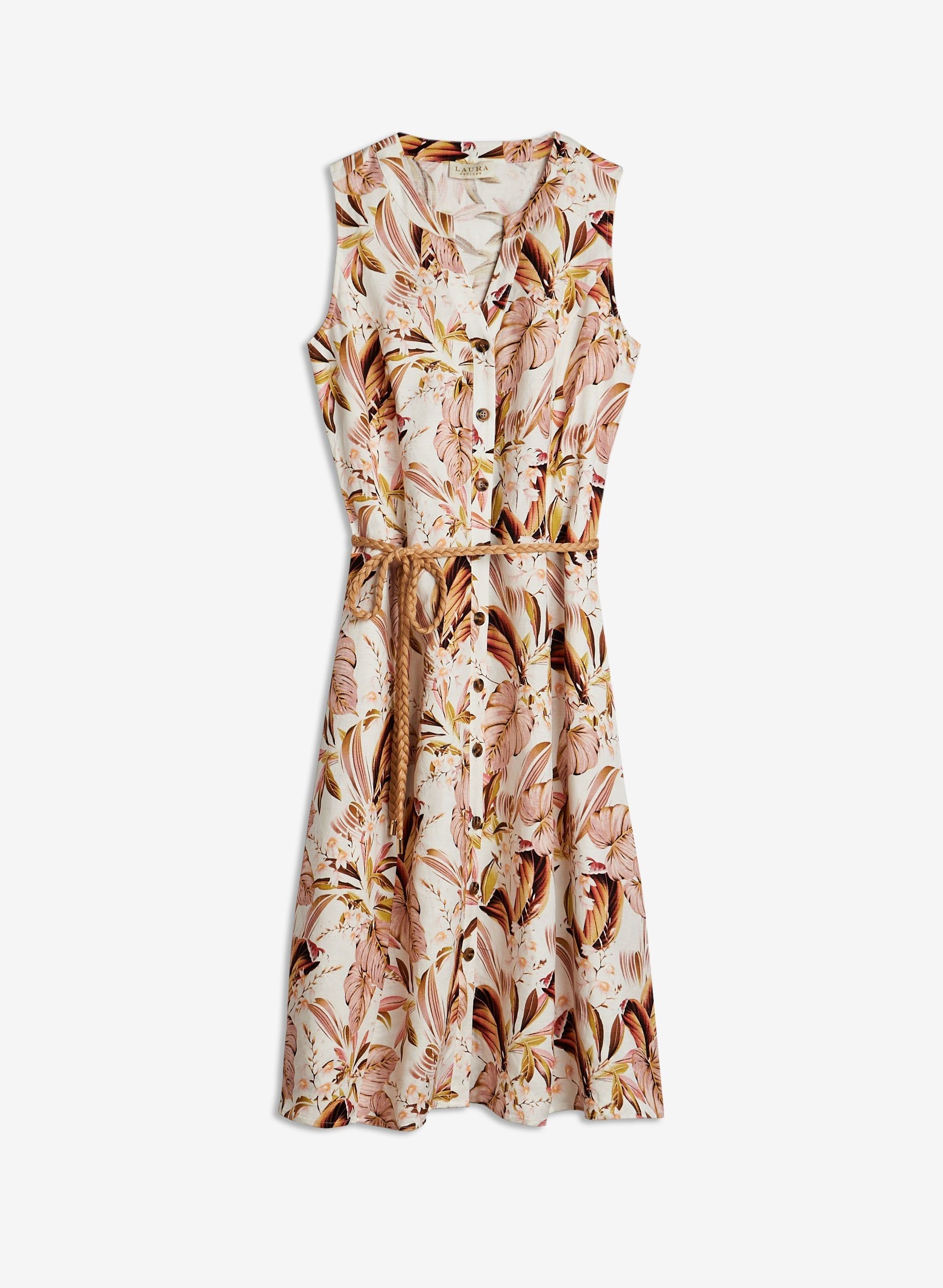 Tropical Print Linen Dress sold by Laura product image thumbnail 4