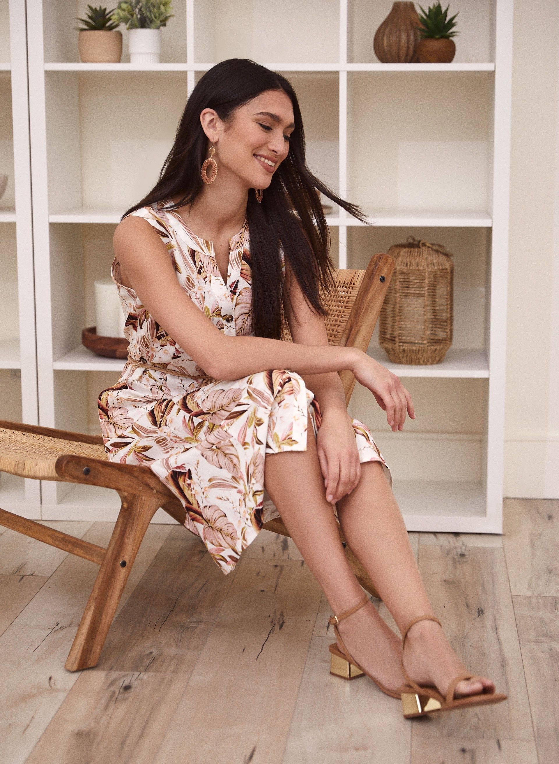 Tropical Print Linen Dress sold by Laura product image thumbnail 5