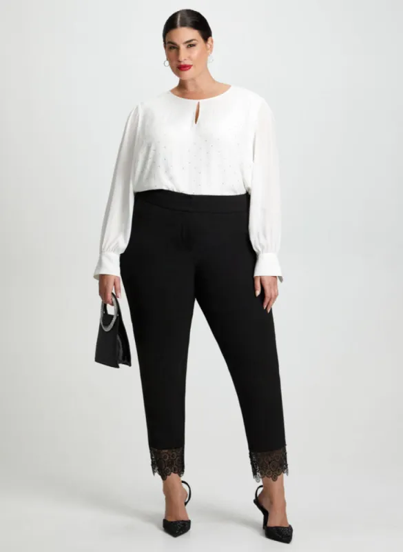 Rhinestone Detail Blouse & Lace Trim Pants sold by Laura