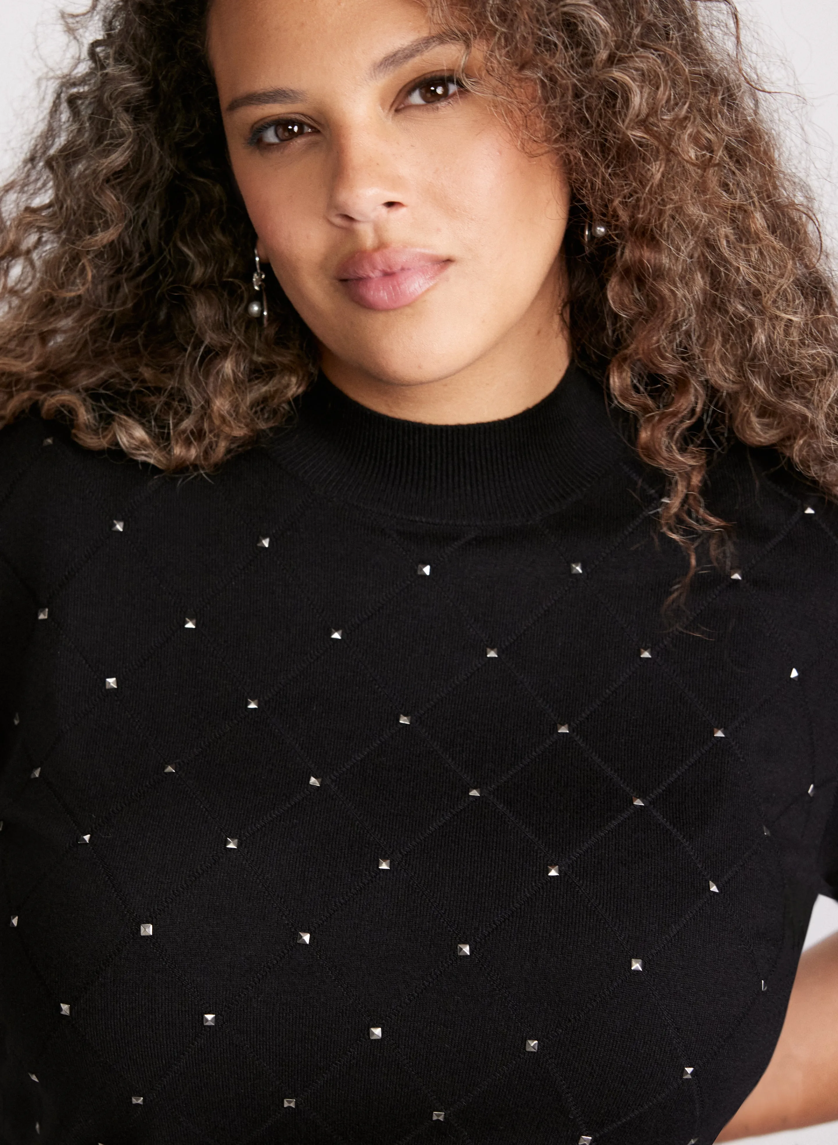 Argyle Stitch Mock Neck Sweater sold by Laura product image thumbnail 5