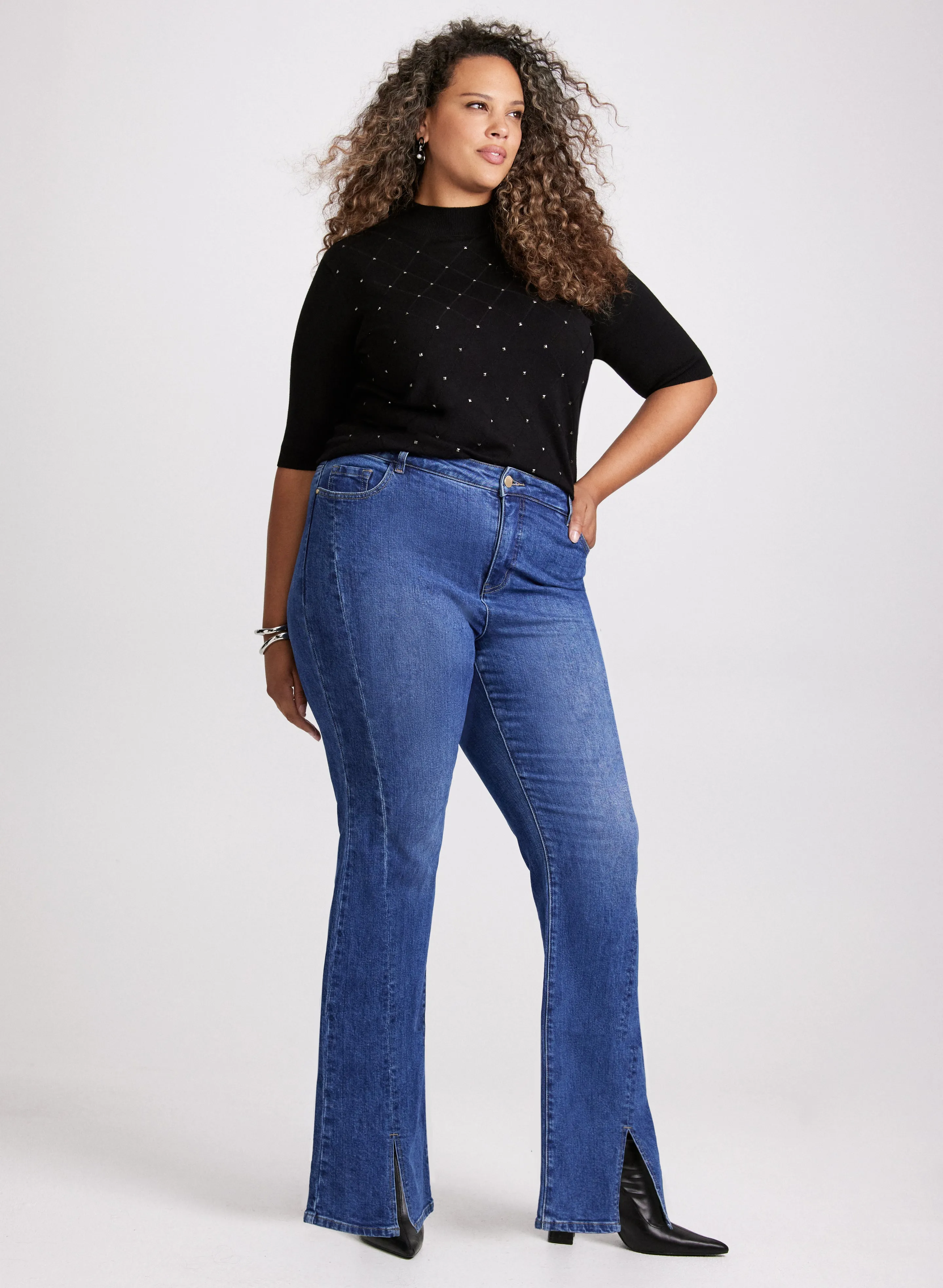 Argyle Stitch Mock Neck Sweater sold by Laura product image thumbnail 4