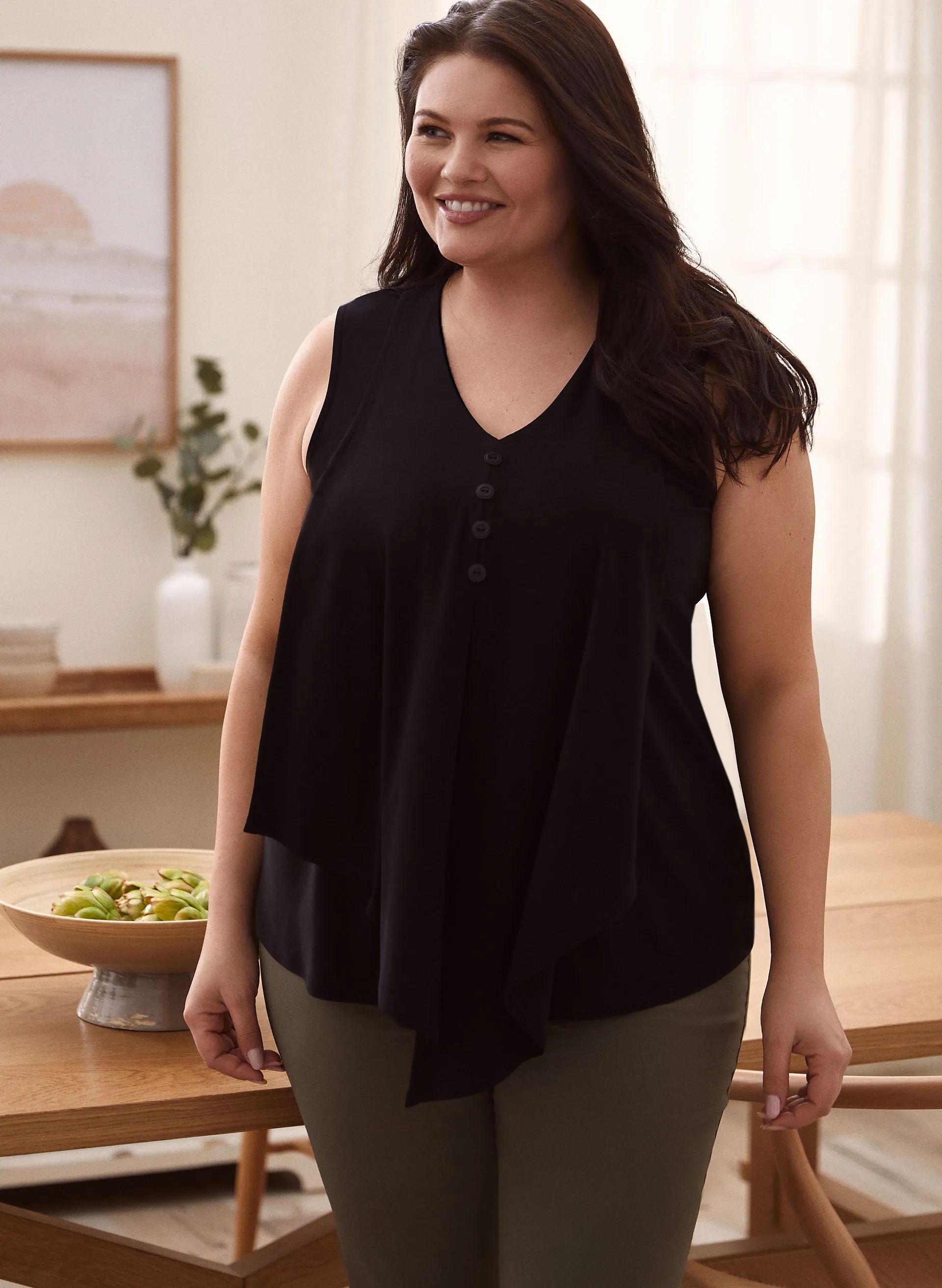 Joseph Ribkoff - Asymmetric Button Front Tunic sold by Laura