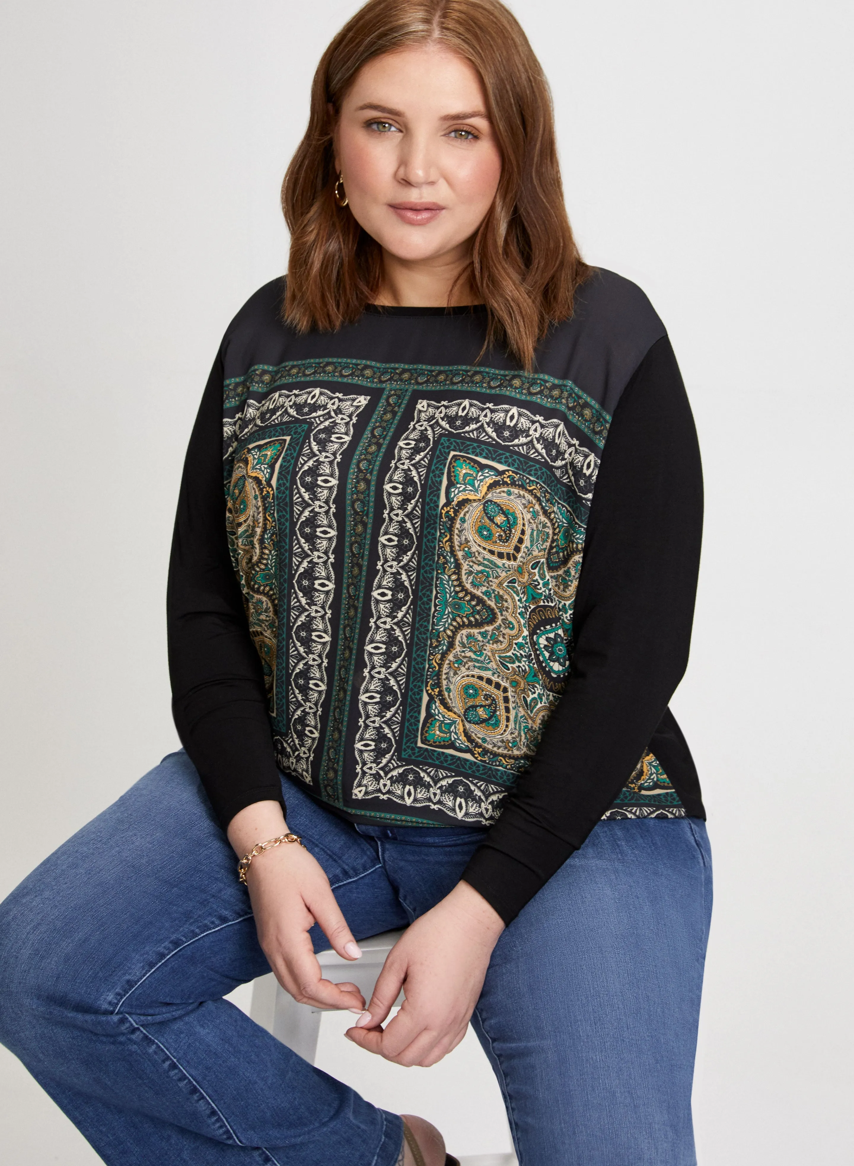 Paisley Print Long Sleeve Top sold by Laura product image thumbnail 5