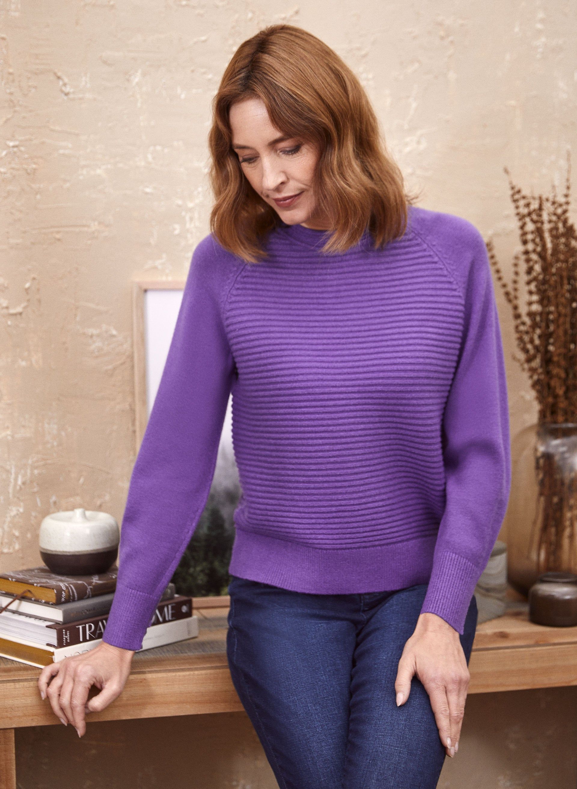 Mock Neck Ottoman Stitch Sweater sold by Laura product image thumbnail 5