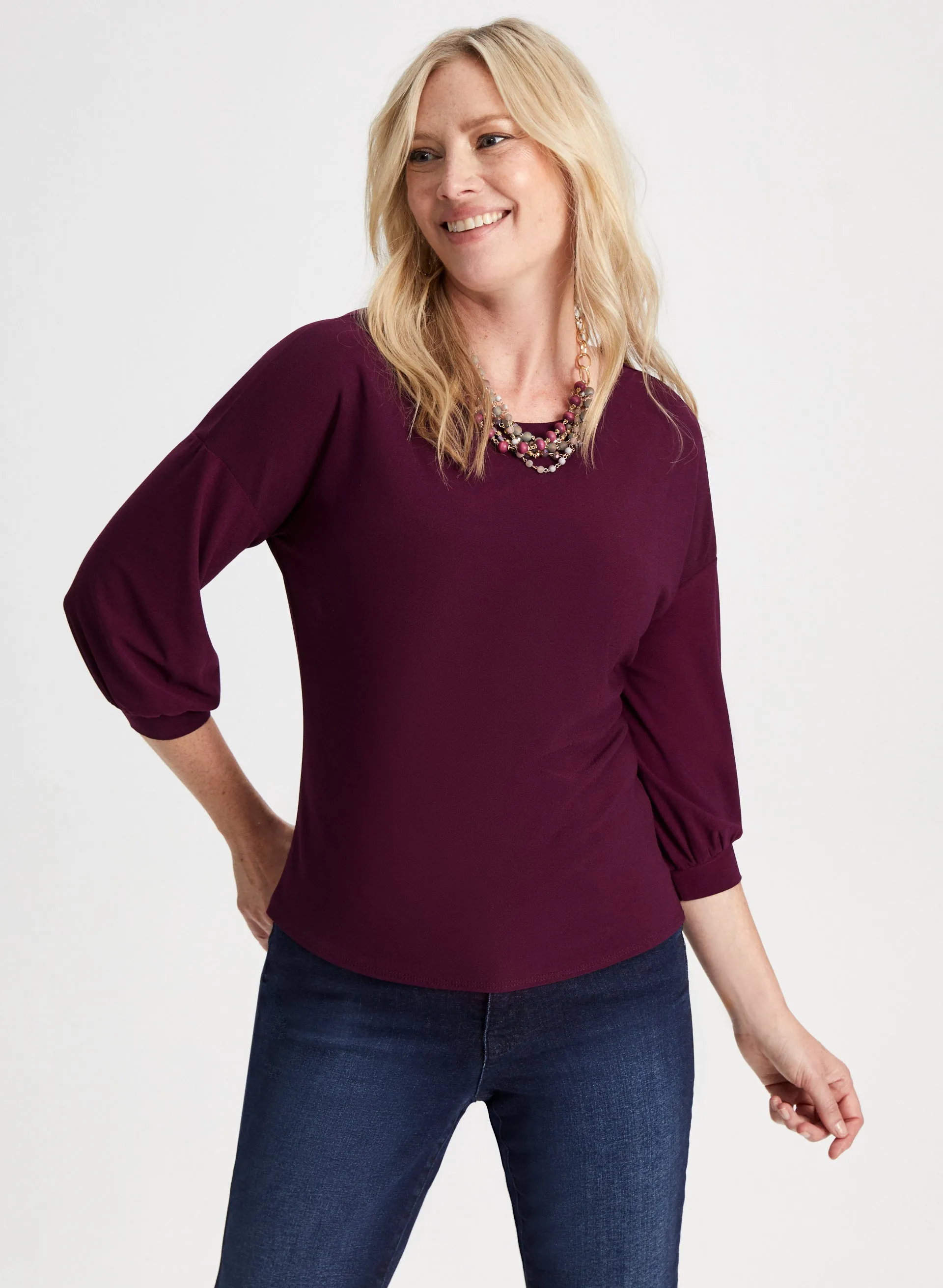 Elbow Puff Sleeve Top sold by Laura