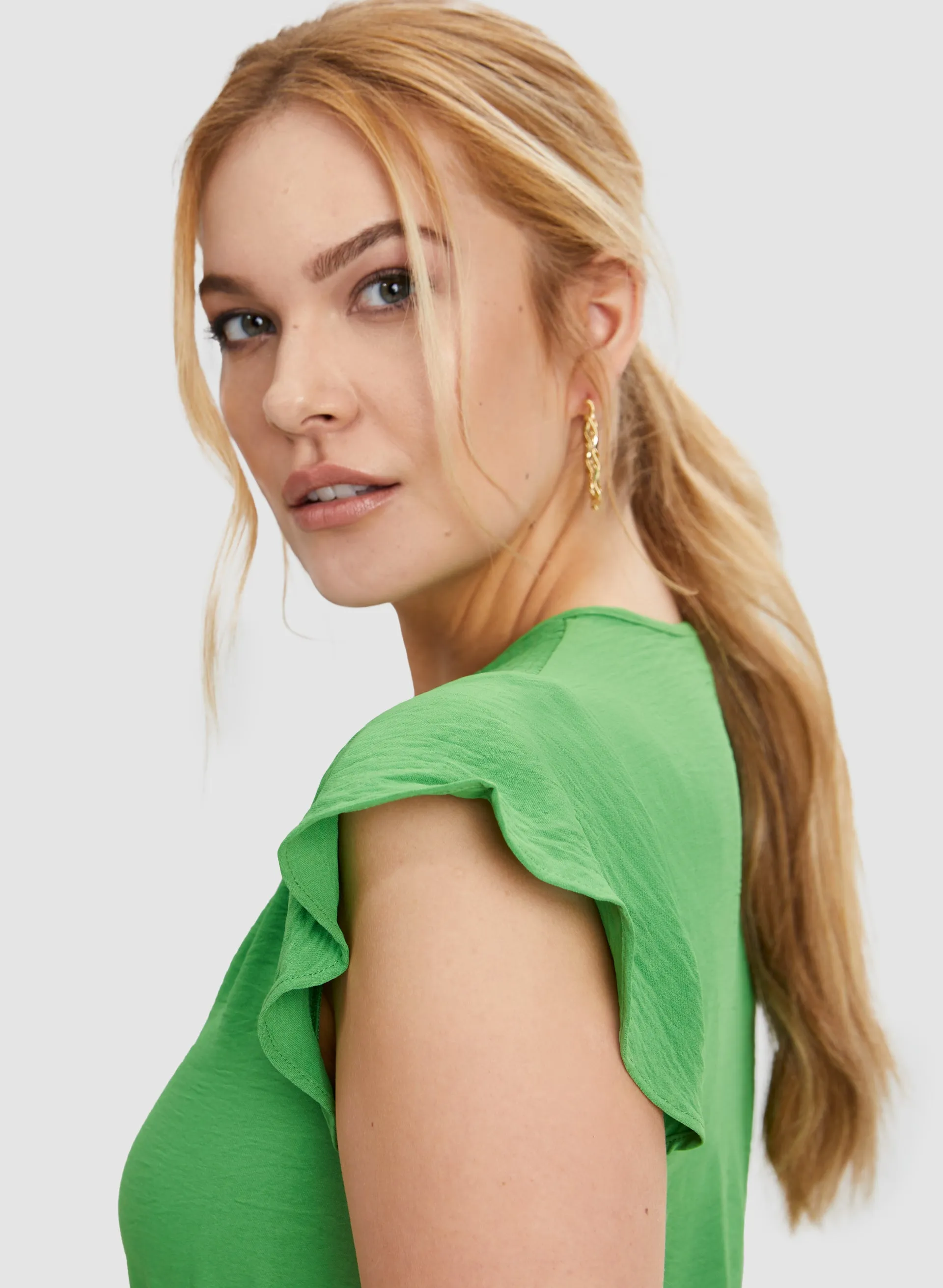 Smocked Waist Ruffle Dress sold by Laura product image thumbnail 4