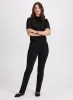 Turtleneck Elbow Sleeve Top & Rhinestone Straight Leg Jeans sold by Laura