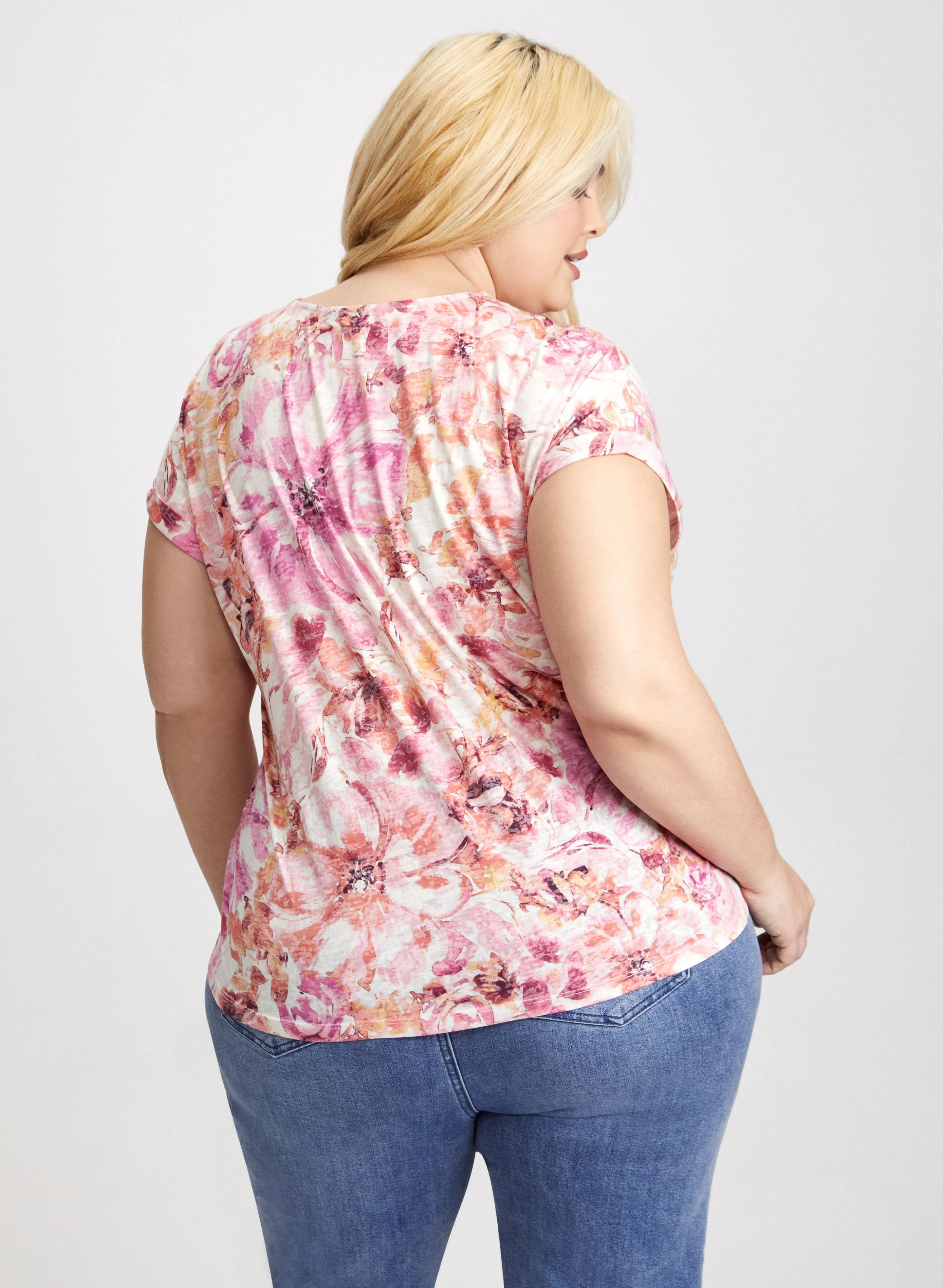 Floral Print Burnout T-Shirt sold by Laura product image thumbnail 4