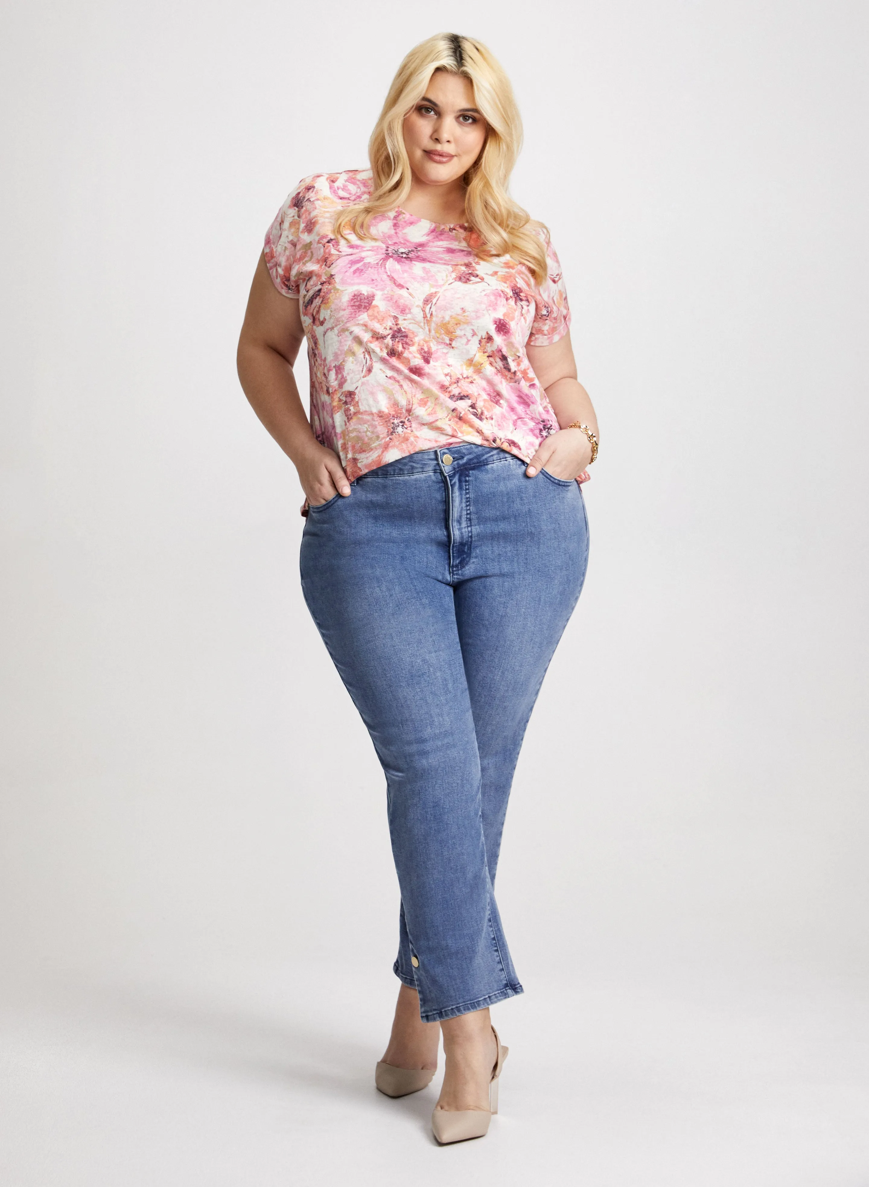 Floral Print Burnout T-Shirt sold by Laura product image thumbnail 3