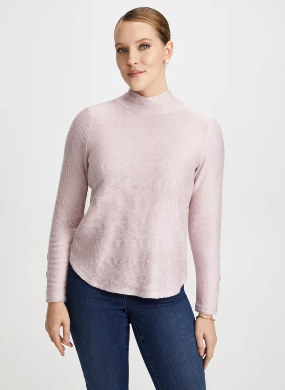 Ottoman Knit Mock Neck Top sold by Laura
