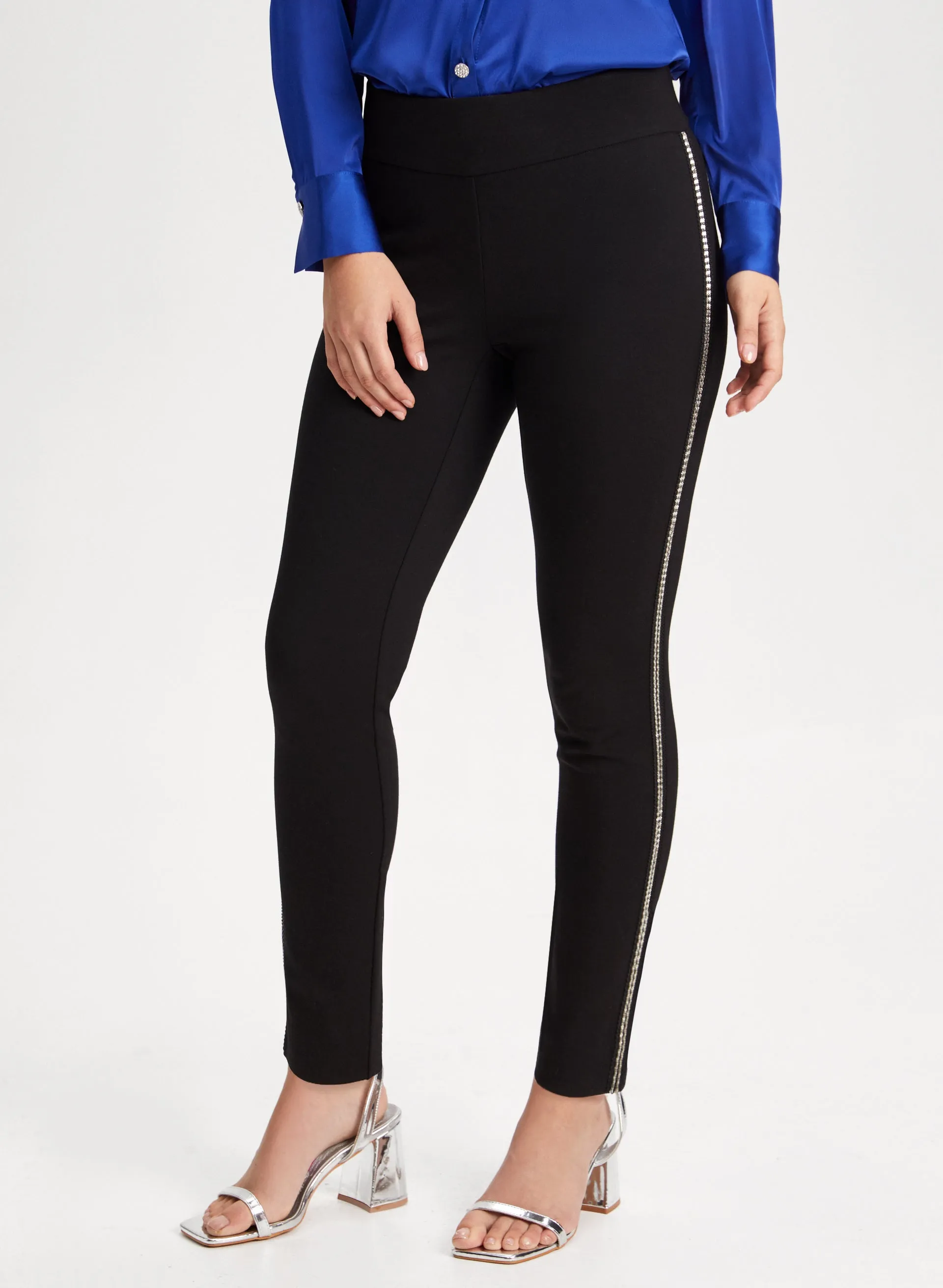 Stripe Detail Slim Leg Pants sold by Laura