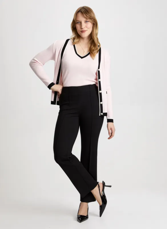 Two-Tone Cardigan & Straight Leg Pants sold by Laura