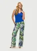 Knit Sleeveless Top & Palm Print Wide Leg Pants sold by Laura