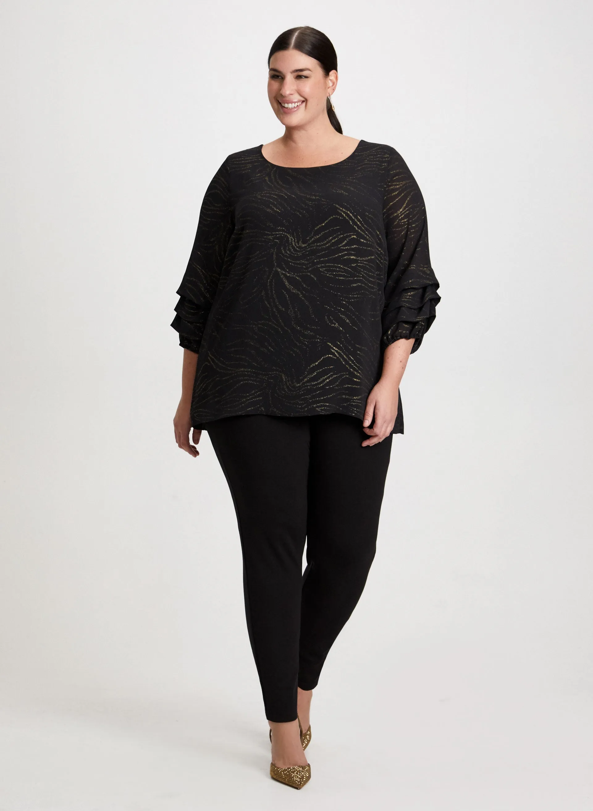 Zebra Print Blouse & Bow Detail Pants sold by Laura