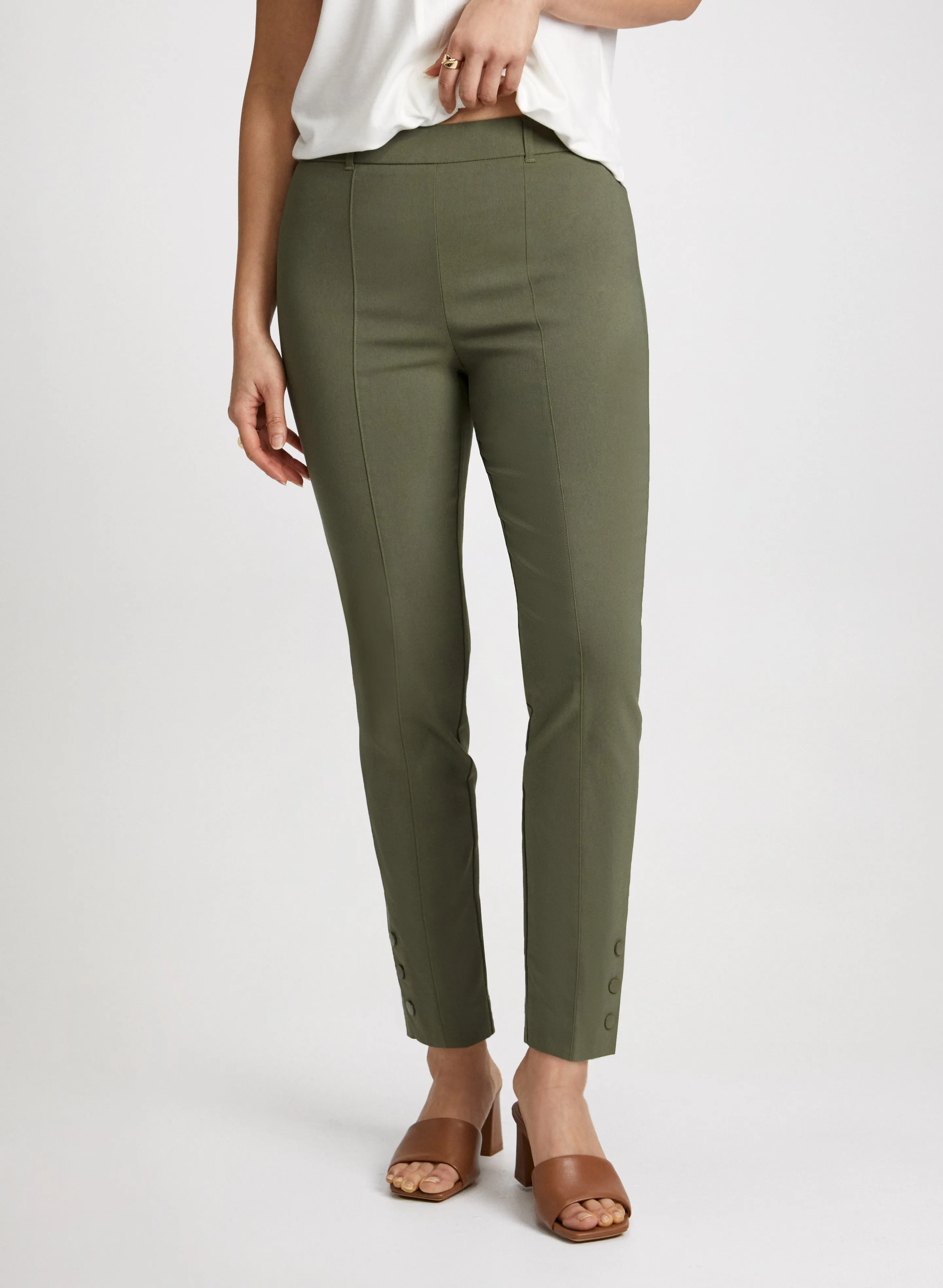 Slim Pull-On Ankle Pants sold by Laura