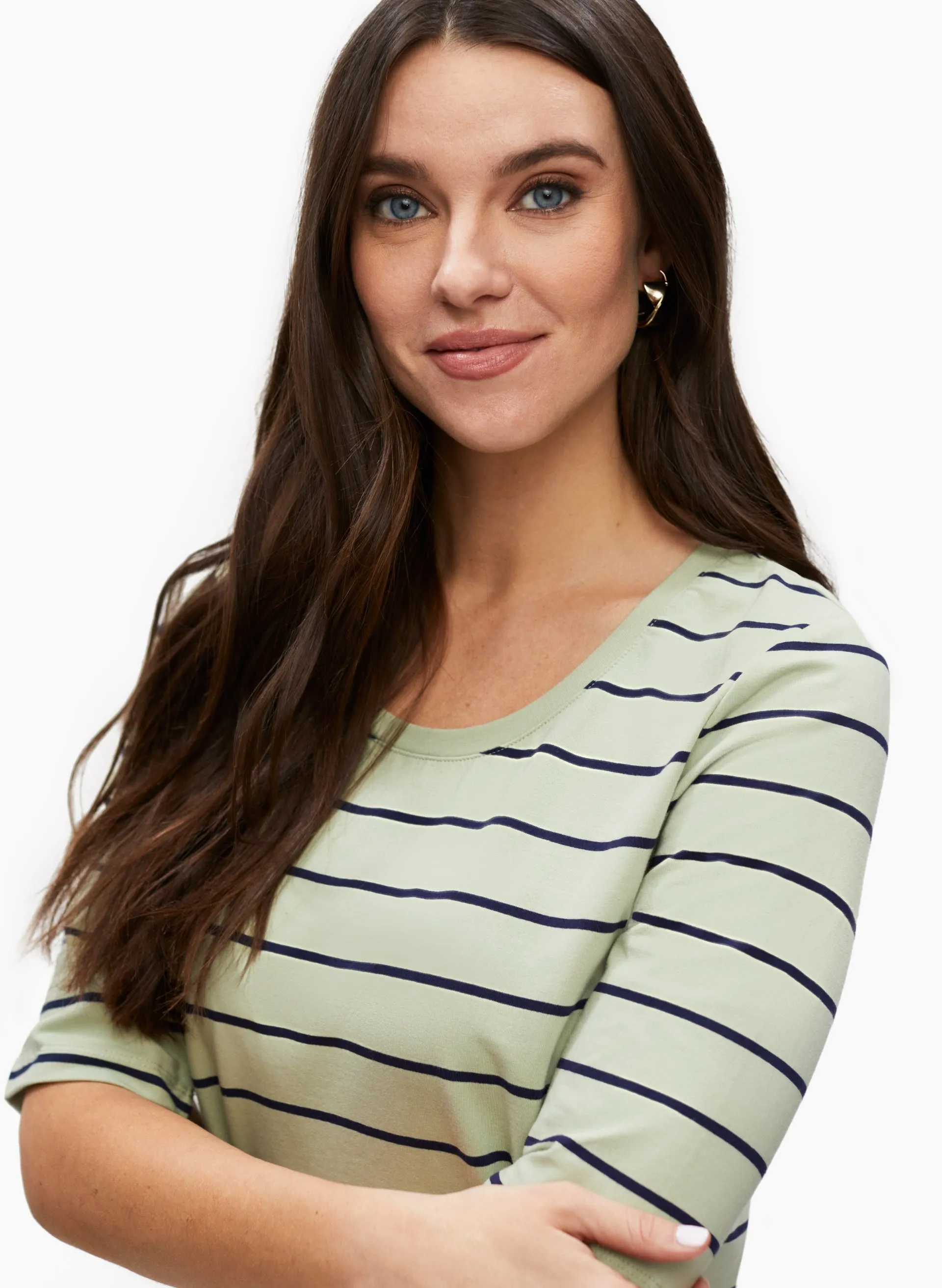 Striped Elbow Sleeve Tee sold by Laura product image thumbnail 4