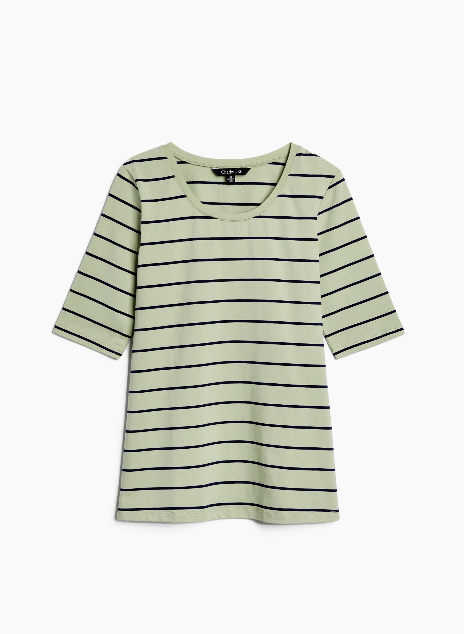 Striped Elbow Sleeve Tee sold by Laura product image thumbnail 5