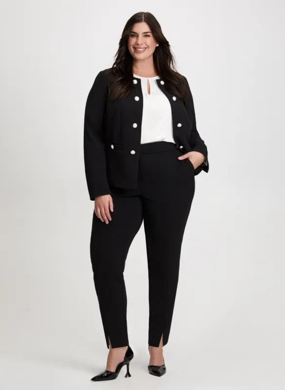 Pearl Button Jacket & City Fit Pants sold by Laura