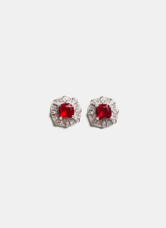 Cubic Zirconia Faceted Stone Earrings sold by Laura