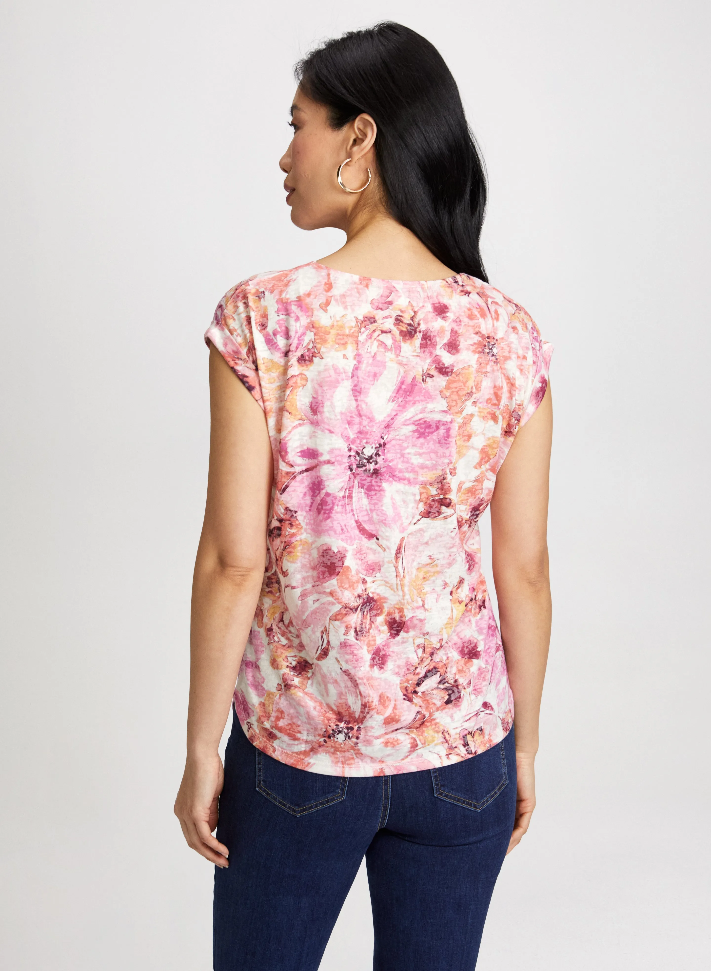 Floral Print Burnout Tee sold by Laura product image thumbnail 4