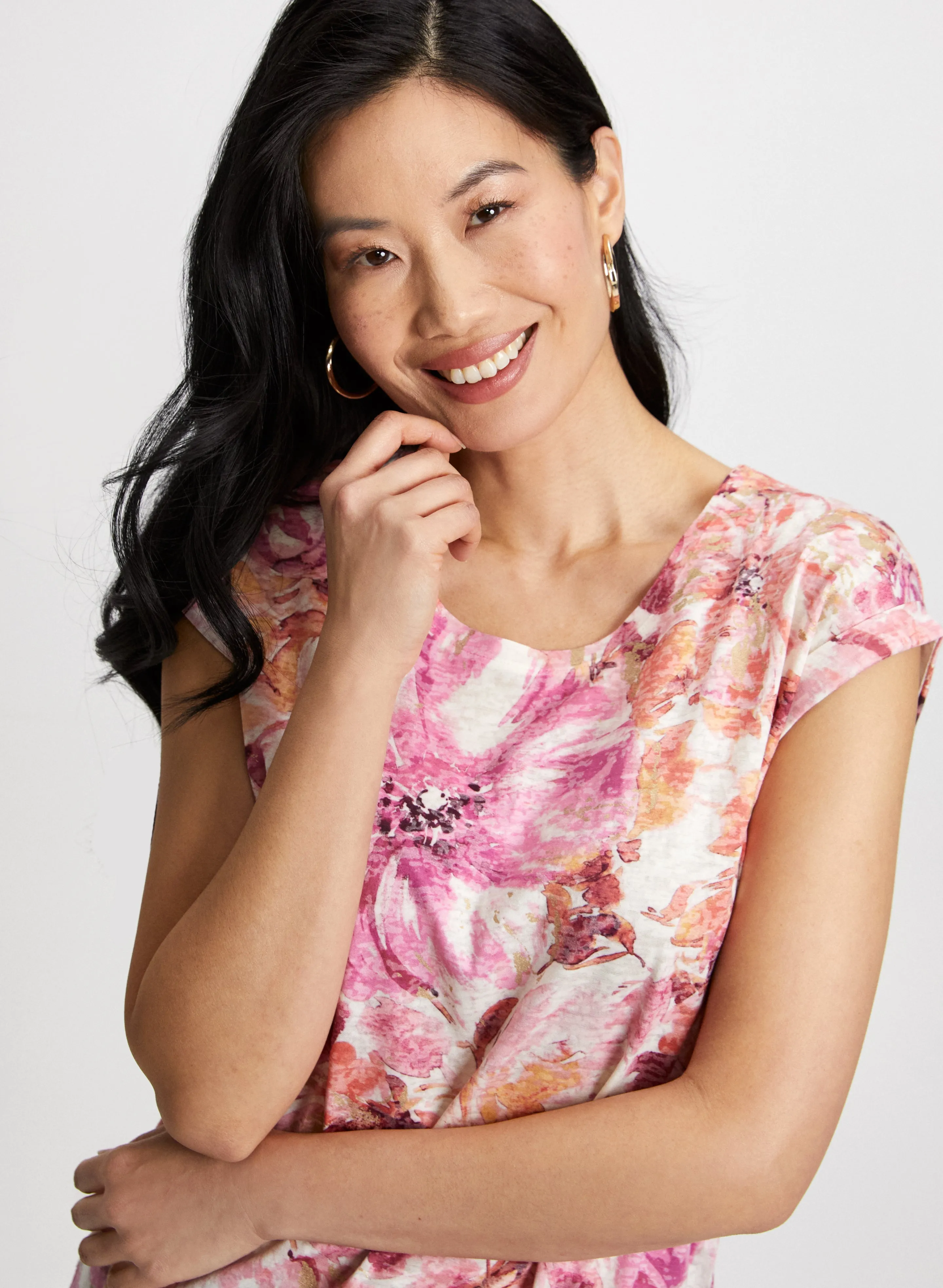 Floral Print Burnout Tee sold by Laura product image thumbnail 2