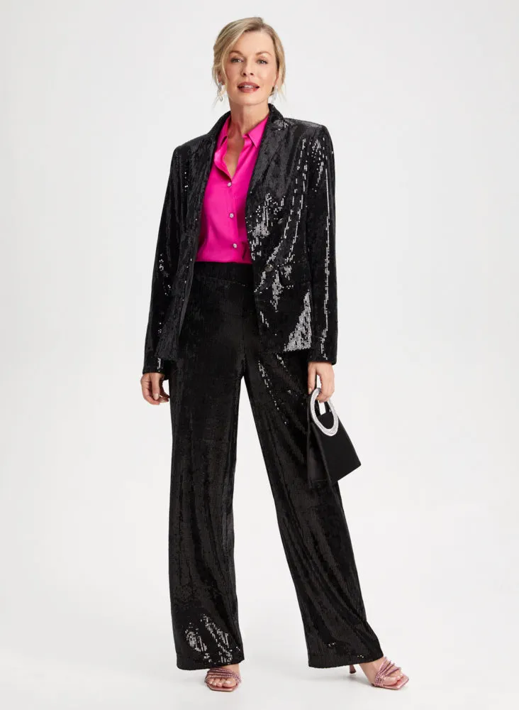 Sequin Jacket & Wide Leg Pants sold by Laura